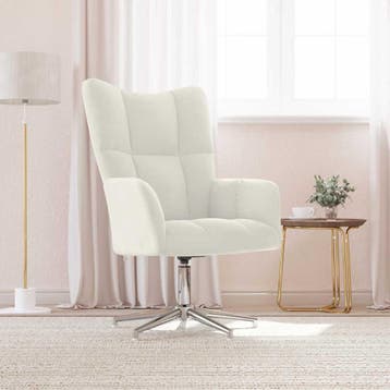 vidaXL Relaxstoel fluweel crèmewit, Verzenden, Nieuw
