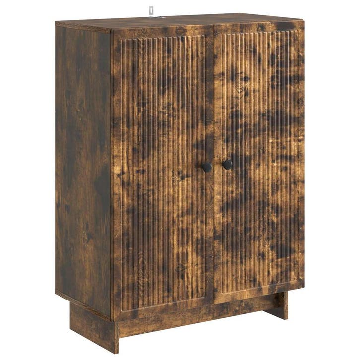 vidaXL Dressoir Gerookt eiken 66 x 34,5 x 90 cm Bewerkt hout, Huis en Inrichting, Kasten | Dressoirs, Nieuw, Verzenden