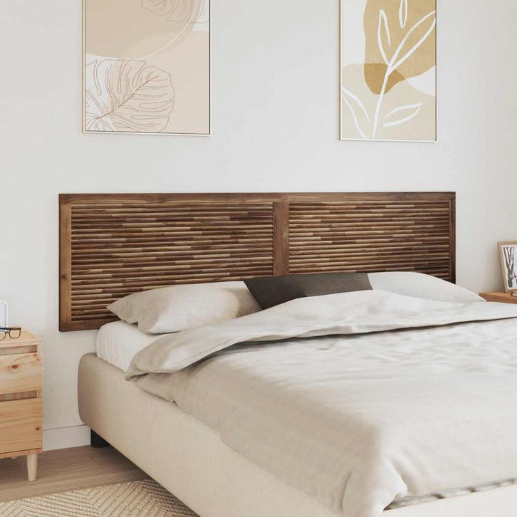 vidaXL Hoofdbord Wandgemonteerd Naturel 200 cm Massief, Maison & Meubles, Chambre à coucher | Lits, Envoi