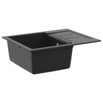 vidaXL Wasbak Zwart 620 x 500 mm 80% Kwarts en 20% Hars, Verzenden