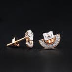 Boucles doreilles - 18 carats Or rose - 1.13ct. tw. Diamant