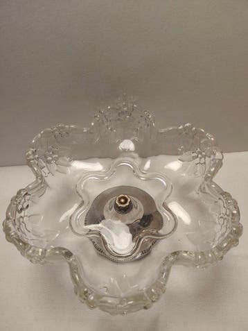Tafelmiddenstuk - Glas, verzilverd, Antiek en Kunst