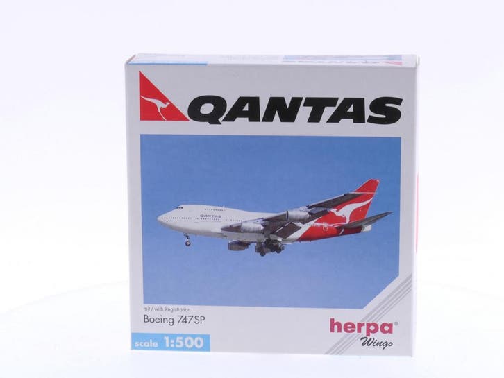 Schaal 1:500 Herpa 511582 Qantas - Boeing 747SP Reg.Nr. V..., Hobby en Vrije tijd, Modelbouw | Vliegtuigen en Helikopters, Gebruikt