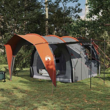 vidaXL Tunneltent 4-persoons Grijs en Oranje, Verzenden, Nieuw