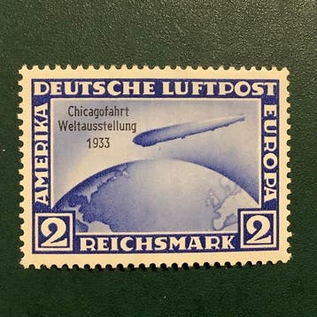 Duitse Rijk 1933 - 2 Mark Chicagofarth einwandfrei gekeurd, Postzegels en Munten, Gestempeld