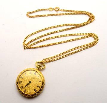 Antik - Swiss Made mechanical pocket watch with chain -