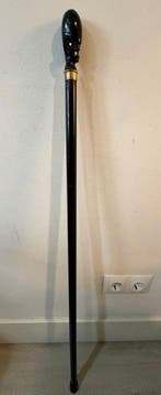 Wandelstok - Vintage wandelstok met een handgesneden hoofd, Antiek en Kunst