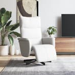 vidaXL Fauteuil verstelbaar met voetensteun kunstleer wit, Verzenden, Nieuw