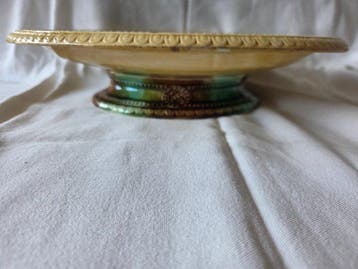 Plat - barbotine - Plat compotier majolica, Antiek en Kunst