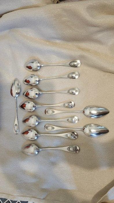 Lepeldoos (11) - .925 zilver - minerve met monogrammen, Antiek en Kunst, Antiek | Zilver en Goud