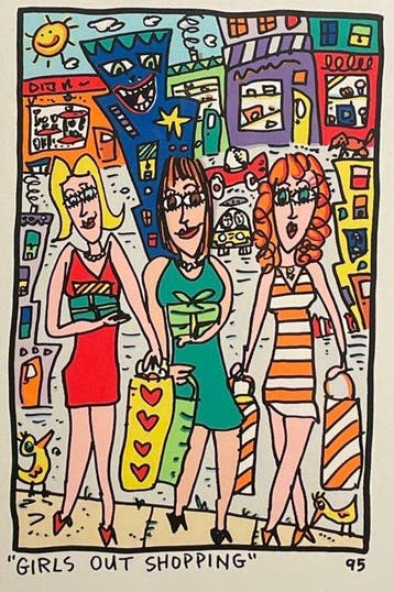 James Rizzi (1950-2011) - Girls out Shopping