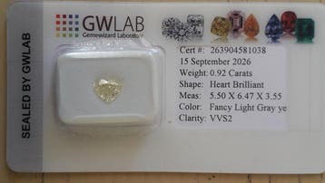 Zonder minimumprijs - 1 pcs Diamant (Natuurlijk gekleurd) -, Nieuw