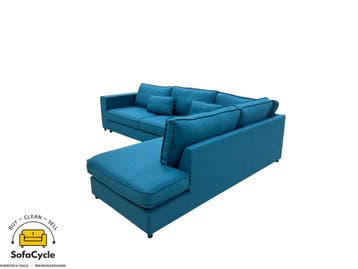 Hoekzetel blauw in stof, hoek R – overstock, Verzenden, Nieuw