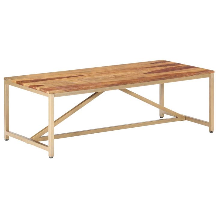 vidaXL Salontafel 120x60x40 cm massief hout, Huis en Inrichting, Tafels | Salontafels, Nieuw, Verzenden