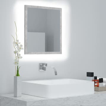vidaXL Badkamerspiegel LED 40x8,5x37 cm acryl betongrijs, Huis en Inrichting, Verzenden, Nieuw