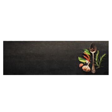 vidaXL Keukenmat wasbaar kruidenprint 60x180 cm fluweel, Verzenden, Nieuw