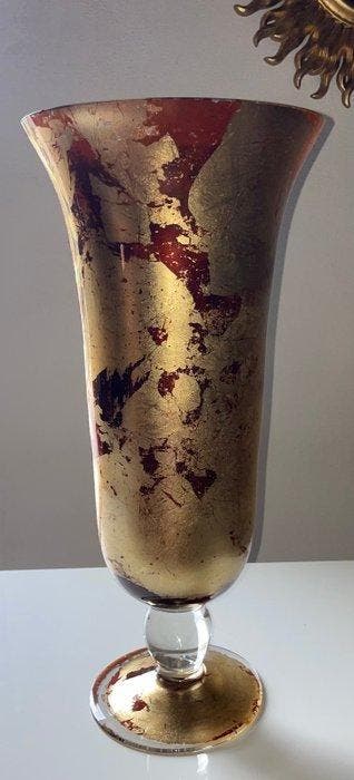 Carlo Pignatelli - Vaas - Muranoglas, Bladgoud - Vetro