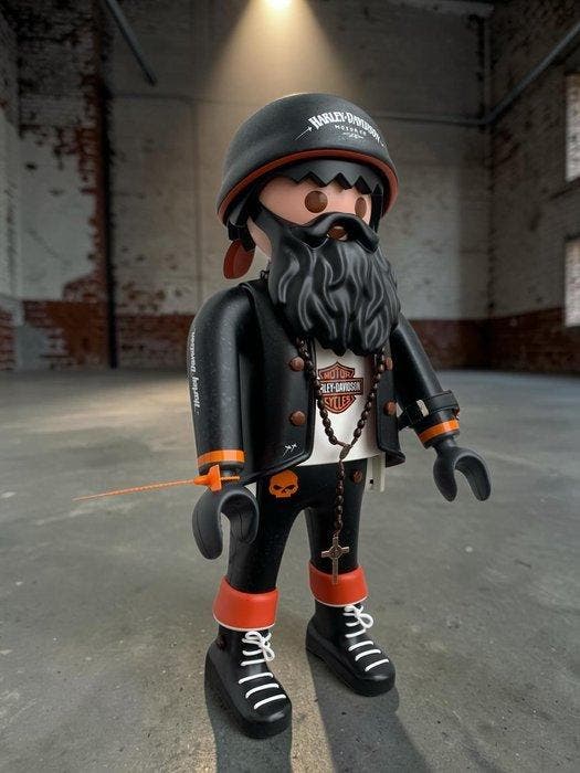 WASE CUSTOM - Speelgoed figuur HARLEY DAVIDSON ORANGE AND, Antiek en Kunst, Kunst | Designobjecten