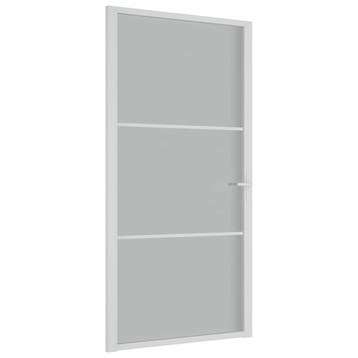 vidaXL Binnendeur 102,5x201,5 cm matglas en aluminium wit, Verzenden