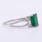 Zonder minimumprijs - Ring Platina - 1.61ct. tw. Smaragd -, Nieuw
