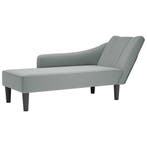 vidaXL Chaise longue met rechterarmleuning stof lichtgrijs, Verzenden, Nieuw