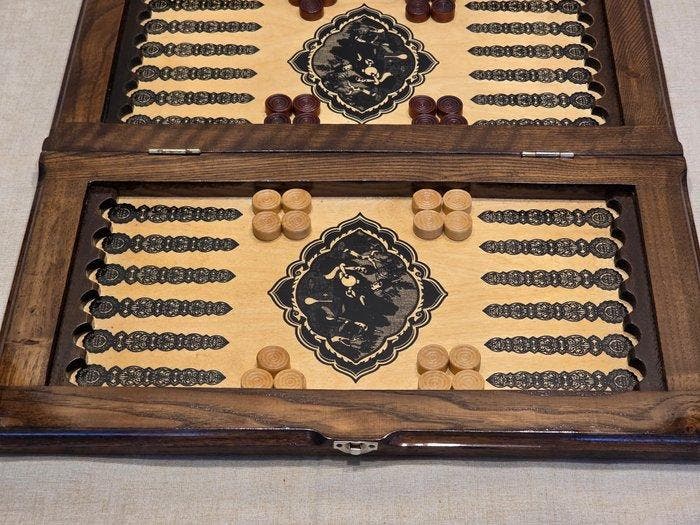 BAKU - Azerbaijan - Jeu déchecs - Antico Backgammon - Bois, Antiquités & Art, Curiosités & Brocante