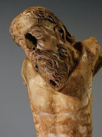 sculptuur, Corpus Christi - 16e eeuw - 43 cm - Hout, Antiek en Kunst