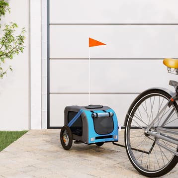 vidaXL Hondenfietstrailer oxford stof en ijzer blauw en, Verzenden