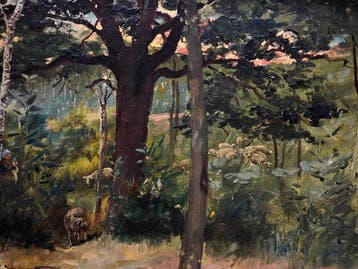 École de Barbizon (XIX) - Berger et troupeau dans la forêt
