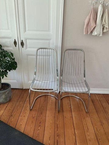 Chaise - Acier, Chrome - Deux fauteuils