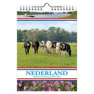Nederland WEEKnotitiekalender Weide met 40+5 Koeien 2027, Ophalen of Verzenden, Nieuw in verpakking