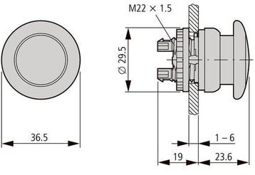 Eaton RMQ-Titan M22-DRP-R Bouton Poussoir Champignon, Verzenden