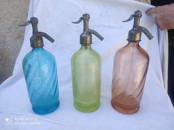Amstelhoek - Fles (3) - Glas - Set van 3 oude sifons,