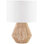 tectake Tafellamp Lignea Lux van jute in boho-stijl, 60W - n, Huis en Inrichting, Lampen | Tafellampen, Verzenden, Nieuw