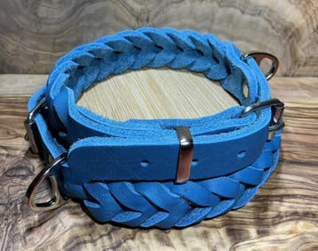 Hondenhalsband leer Sea blue, Ophalen of Verzenden, Nieuw