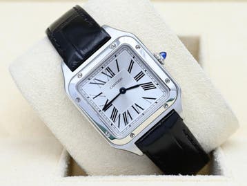Cartier Santos Ref. WSSA0023 Year 2025 (Box & Papers), Overige merken, Leer, Staal, Polshorloge