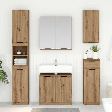vidaXL Badkamerkast set 2 st Artisan Eiken Bewerkt hout, Verzenden, Nieuw