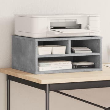 vidaXL Printerkastje 49x40x22,5 cm bewerkt hout betongrijs, Verzenden