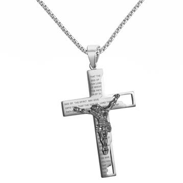 Fako Bijoux - Cubaans Kruis Jesus Voor Mannen - Ketting Met, Verzenden, Nieuw