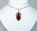 - Art nouveau - Argent 800 - Cornaline - XL - Collier avec