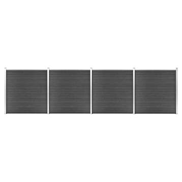 vidaXL Schuttingpanelenset 699x186 cm HKC zwart, Verzenden