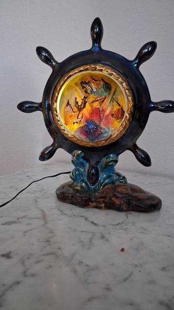 Vallauris - Lamp - Aardewerk - Stuurwiel voor boot.
