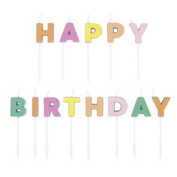 Pastel Happy Birthday Kaarsen, Verzenden