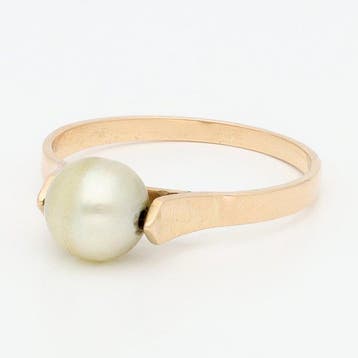 Ring - 18 karaat Roségoud Parel, Nieuw