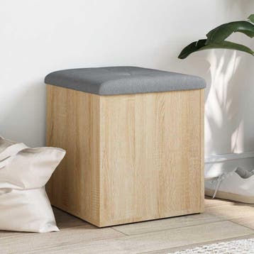 vidaXL Opbergbank Sonoma Eiken 42x42x45 cm Bewerkt Hout, Verzenden, Nieuw