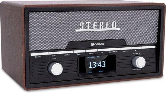 2dekans | Denver DAB Radio CD Speler - Retro Radio -, Audio, Tv en Foto, Radio's, Ophalen of Verzenden