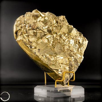 Zeldzame natuurlijke gouden kubus kristalpyriet Hart-, Verzamelen