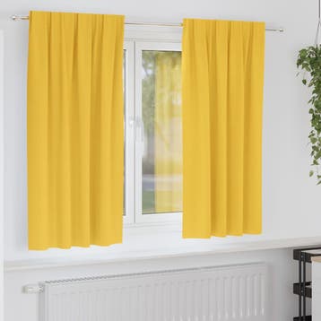 vidaXL Blackout Gordijnen met Ringen 2 st Mosterdgeel 175 x, Verzenden