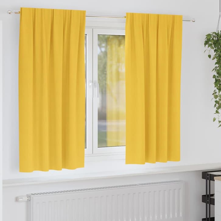 vidaXL Blackout Gordijnen met Ringen 2 st Mosterdgeel 175 x, Maison & Meubles, Ameublement | Rideaux & Stores à lamelles, Envoi
