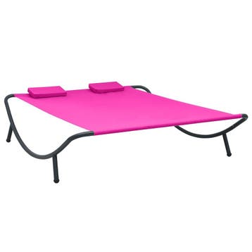 vidaXL Loungebed stof roze, Verzenden